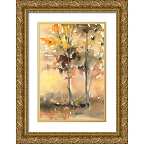 Fall Foliage Watercolor II Gold Ornate Wood Framed Art Print with Double Matting by Dixon, Samuel