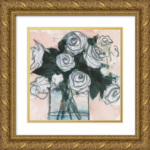 Floral Bunch II Gold Ornate Wood Framed Art Print with Double Matting by Dixon, Samuel