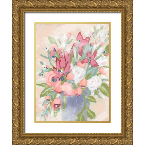 Blush Array I Gold Ornate Wood Framed Art Print with Double Matting by Vess, June Erica