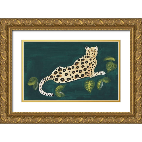 Lethargic Leopard I Gold Ornate Wood Framed Art Print with Double Matting by Longley, Alicia