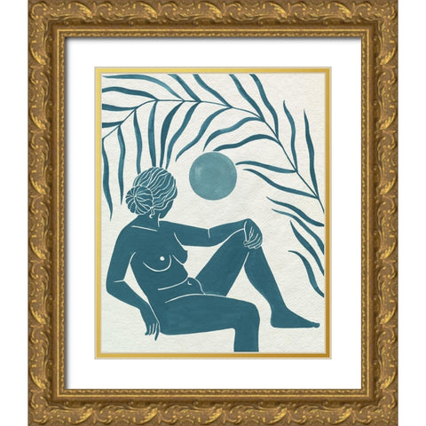 Moon Gazer I Gold Ornate Wood Framed Art Print with Double Matting by Popp, Grace