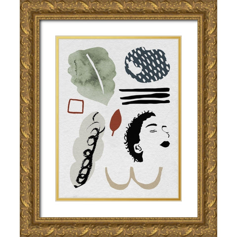 Collected Mindfulness III Gold Ornate Wood Framed Art Print with Double Matting by Wang, Melissa