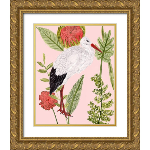 Birds in Motion IV Gold Ornate Wood Framed Art Print with Double Matting by Wang, Melissa