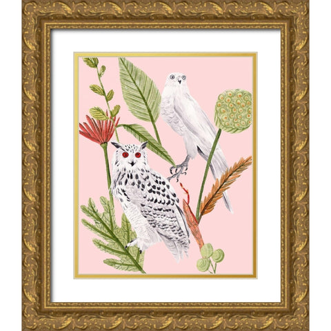 Birds in Motion V Gold Ornate Wood Framed Art Print with Double Matting by Wang, Melissa