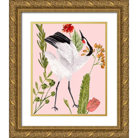 Birds in Motion VI Gold Ornate Wood Framed Art Print with Double Matting by Wang, Melissa
