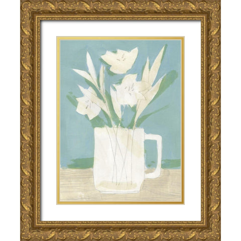 Muted Spring Arrangement III Gold Ornate Wood Framed Art Print with Double Matting by Green, Jacob