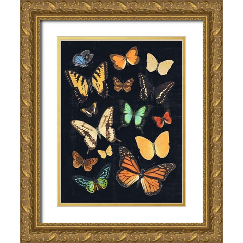 Collected Flutter III Gold Ornate Wood Framed Art Print with Double Matting by Barnes, Victoria