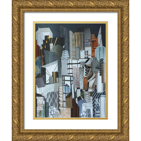 Western Metropolis Gold Ornate Wood Framed Art Print with Double Matting by Good, Coco