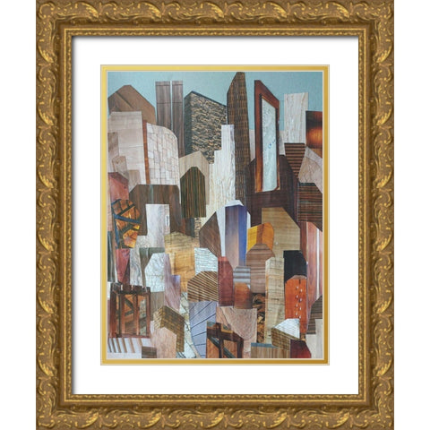 Metropolis Gold Ornate Wood Framed Art Print with Double Matting by Good, Coco