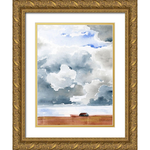Kansas Clouds I Gold Ornate Wood Framed Art Print with Double Matting by Parker, Jennifer Paxton