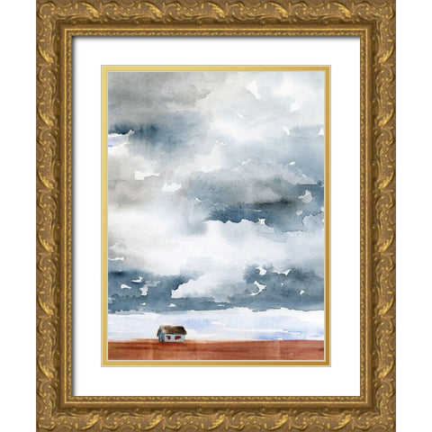 Kansas Clouds II Gold Ornate Wood Framed Art Print with Double Matting by Parker, Jennifer Paxton