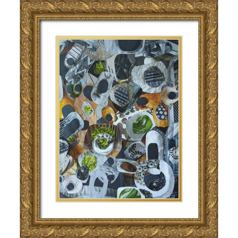 Big Sur Stones and Kelp Gold Ornate Wood Framed Art Print with Double Matting by Good, Coco