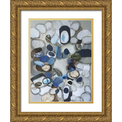 Santa Cruz Beach Stones Gold Ornate Wood Framed Art Print with Double Matting by Good, Coco