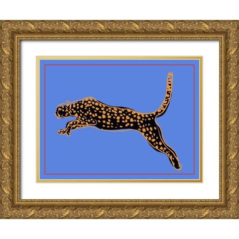 The Wild Leopard I Gold Ornate Wood Framed Art Print with Double Matting by Wang, Melissa