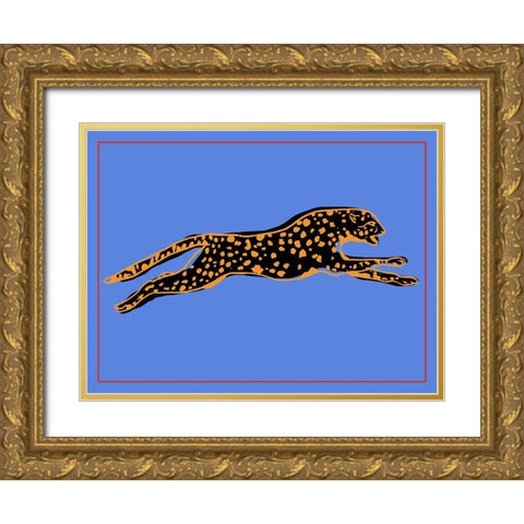 The Wild Leopard II Gold Ornate Wood Framed Art Print with Double Matting by Wang, Melissa