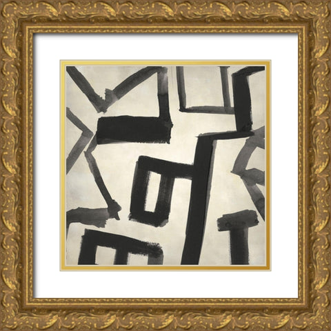 Onyx Maze I Gold Ornate Wood Framed Art Print with Double Matting by Parker, Jennifer Paxton