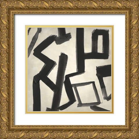 Onyx Maze II Gold Ornate Wood Framed Art Print with Double Matting by Parker, Jennifer Paxton