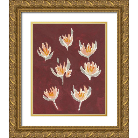 Pink Potpourri I Gold Ornate Wood Framed Art Print with Double Matting by Caroline, Emma