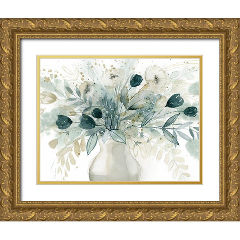 Whisper Bouquet III Gold Ornate Wood Framed Art Print with Double Matting by Popp, Grace