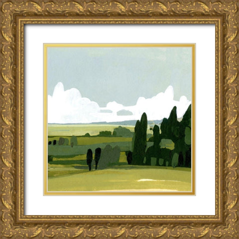 Verdant Summer II Gold Ornate Wood Framed Art Print with Double Matting by Caroline, Emma