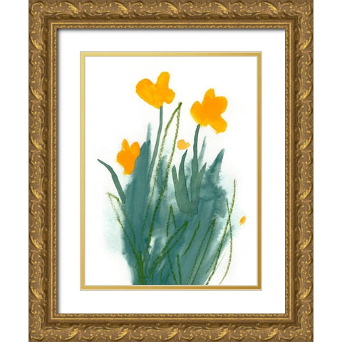 Daffodil Bunch I Gold Ornate Wood Framed Art Print with Double Matting by Green, Jacob