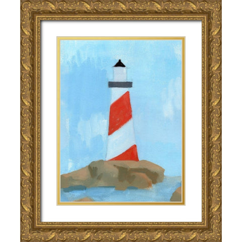Lookout Point I Gold Ornate Wood Framed Art Print with Double Matting by Green, Jacob