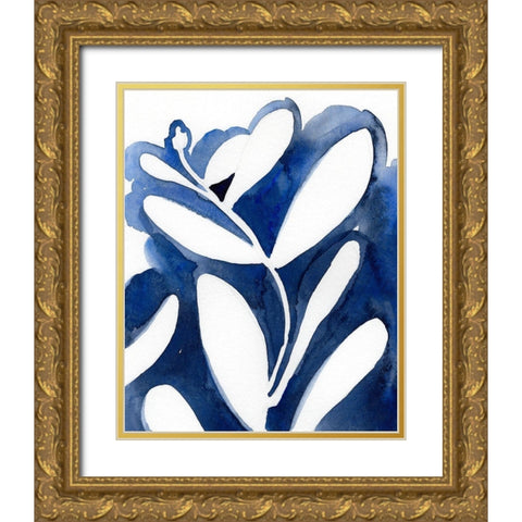 Blue Eucalyptus I Gold Ornate Wood Framed Art Print with Double Matting by Green, Jacob