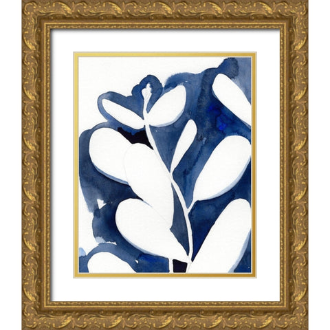 Blue Eucalyptus II Gold Ornate Wood Framed Art Print with Double Matting by Green, Jacob