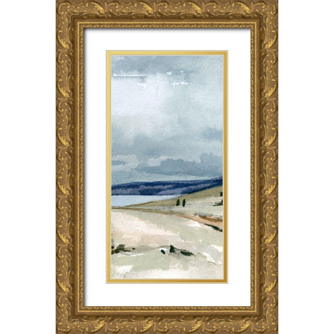 Pale Blue Autumn II Gold Ornate Wood Framed Art Print with Double Matting by Caroline, Emma