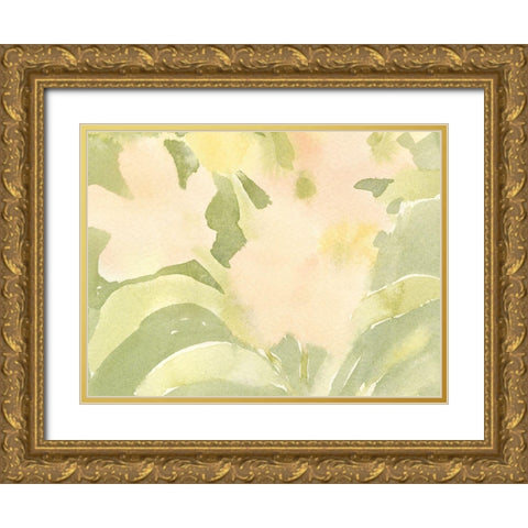 Verdant Floral Abstract II Gold Ornate Wood Framed Art Print with Double Matting by Caroline, Emma