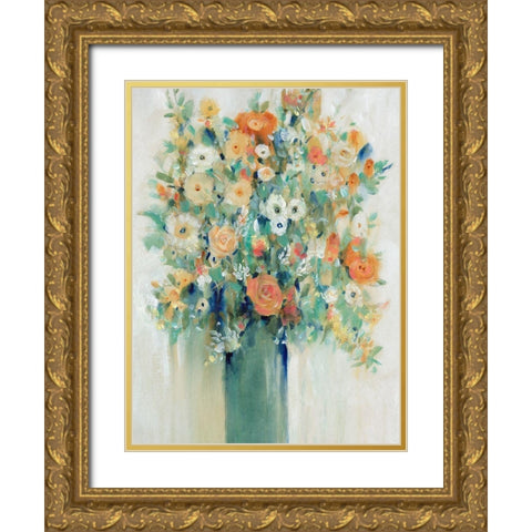 Vase of Spring Flowers I Gold Ornate Wood Framed Art Print with Double Matting by OToole, Tim