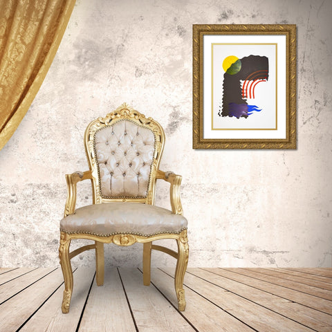 Shifting IV Gold Ornate Wood Framed Art Print with Double Matting by Gianni, Katie