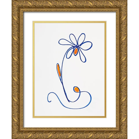 Wobbly Blooms II Gold Ornate Wood Framed Art Print with Double Matting by Gianni, Katie