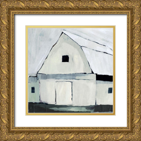 Blue Hour Barn IV Gold Ornate Wood Framed Art Print with Double Matting by Warren, Annie