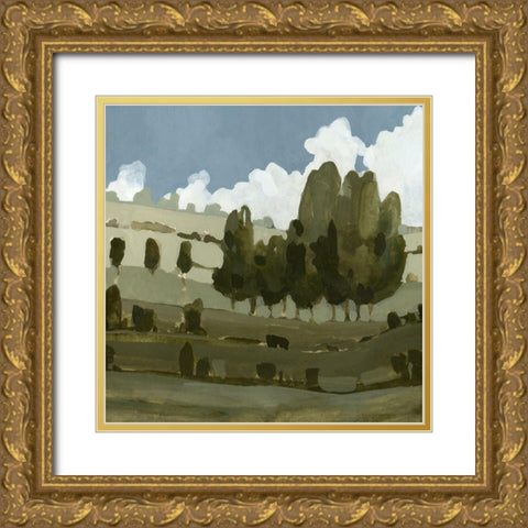 Rolling Green I Gold Ornate Wood Framed Art Print with Double Matting by Caroline, Emma