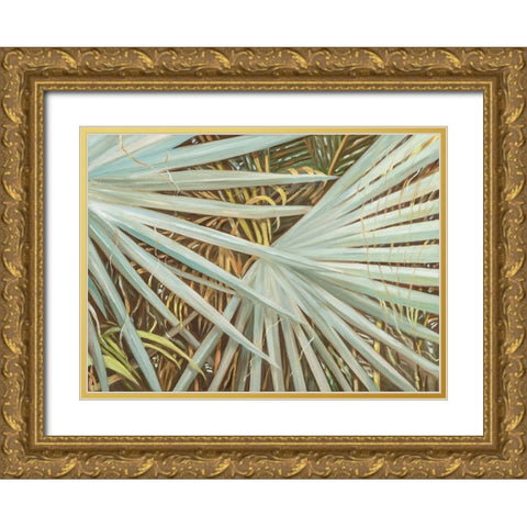 Suave Fronds Gold Ornate Wood Framed Art Print with Double Matting by Wilkins, Suzanne
