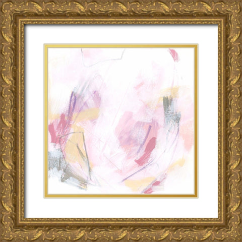 Rose Static III Gold Ornate Wood Framed Art Print with Double Matting by Vess, June Erica