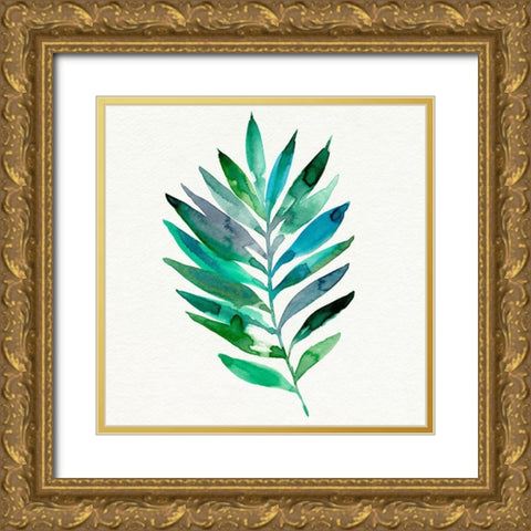 Watercolor Palm Impression III Gold Ornate Wood Framed Art Print with Double Matting by Warren, Annie