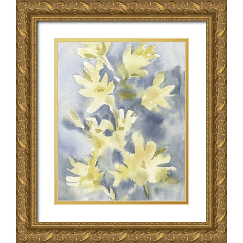 Forsythia Blooms I Gold Ornate Wood Framed Art Print with Double Matting by Caroline, Emma