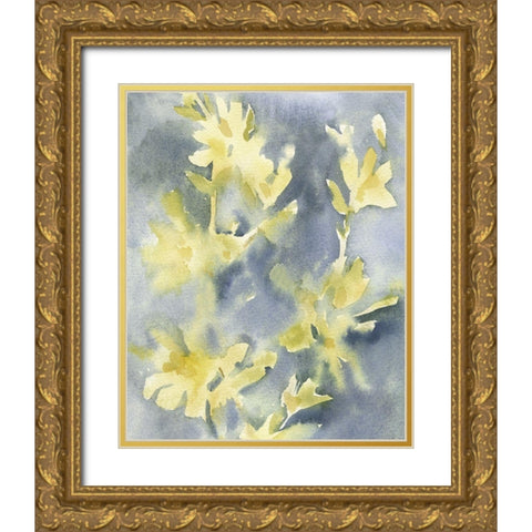 Forsythia Blooms II Gold Ornate Wood Framed Art Print with Double Matting by Caroline, Emma