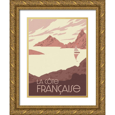 French Coast II Gold Ornate Wood Framed Art Print with Double Matting by Green, Jacob