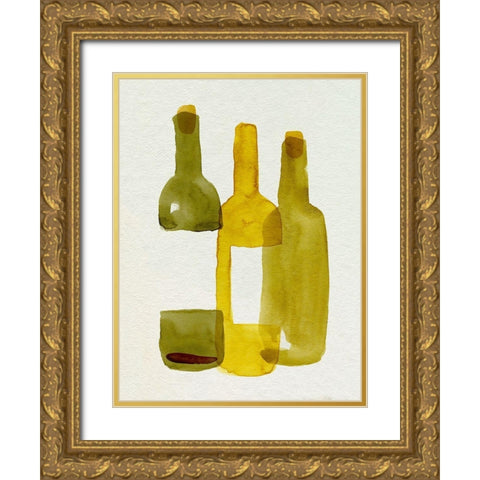 Bottle Collector I Gold Ornate Wood Framed Art Print with Double Matting by Green, Jacob