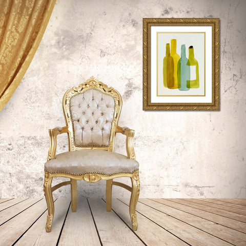 Bottle Collector II Gold Ornate Wood Framed Art Print with Double Matting by Green, Jacob