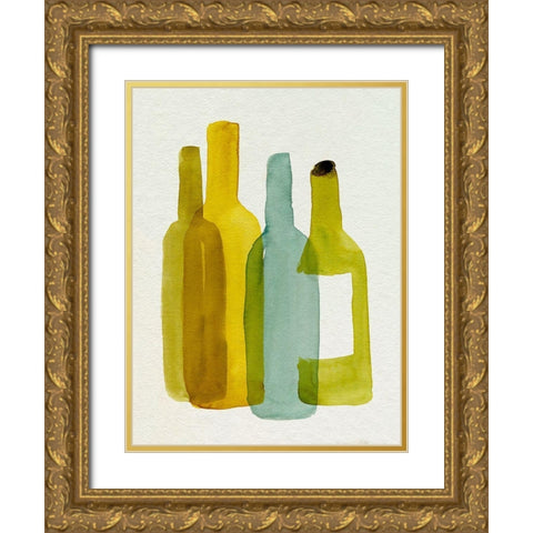 Bottle Collector II Gold Ornate Wood Framed Art Print with Double Matting by Green, Jacob