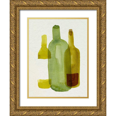 Bottle Collector III Gold Ornate Wood Framed Art Print with Double Matting by Green, Jacob