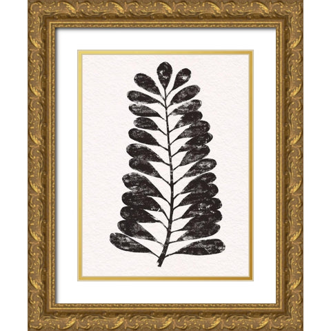 Pressed Tropical Leaf V Gold Ornate Wood Framed Art Print with Double Matting by Warren, Annie