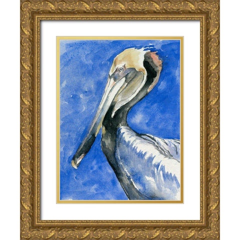 Pelican Pool II Gold Ornate Wood Framed Art Print with Double Matting by Parker, Jennifer Paxton