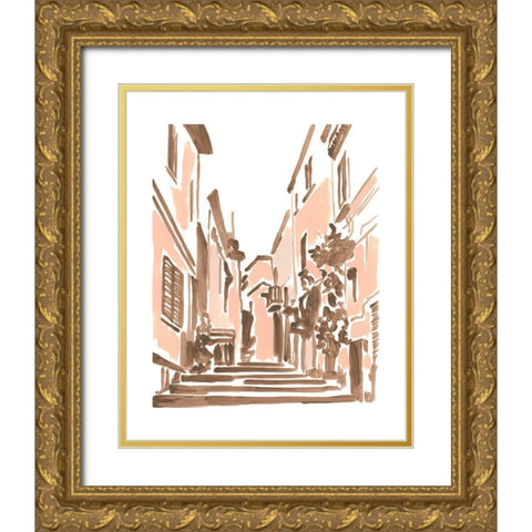 Blush Architecture Study I Gold Ornate Wood Framed Art Print with Double Matting by Vess, June Erica