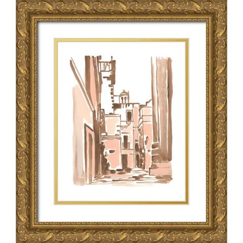Blush Architecture Study II Gold Ornate Wood Framed Art Print with Double Matting by Vess, June Erica