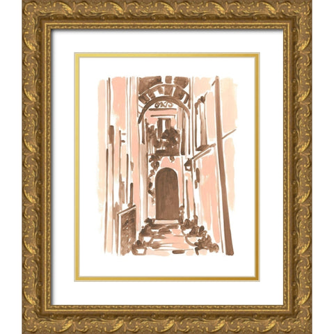Blush Architecture Study IV Gold Ornate Wood Framed Art Print with Double Matting by Vess, June Erica